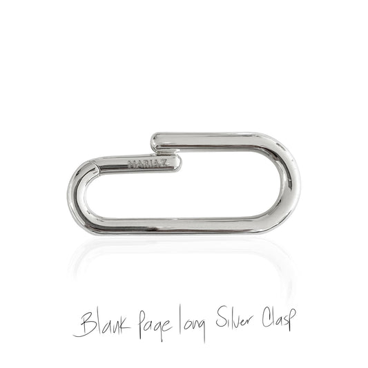 Blank page silver long clasp